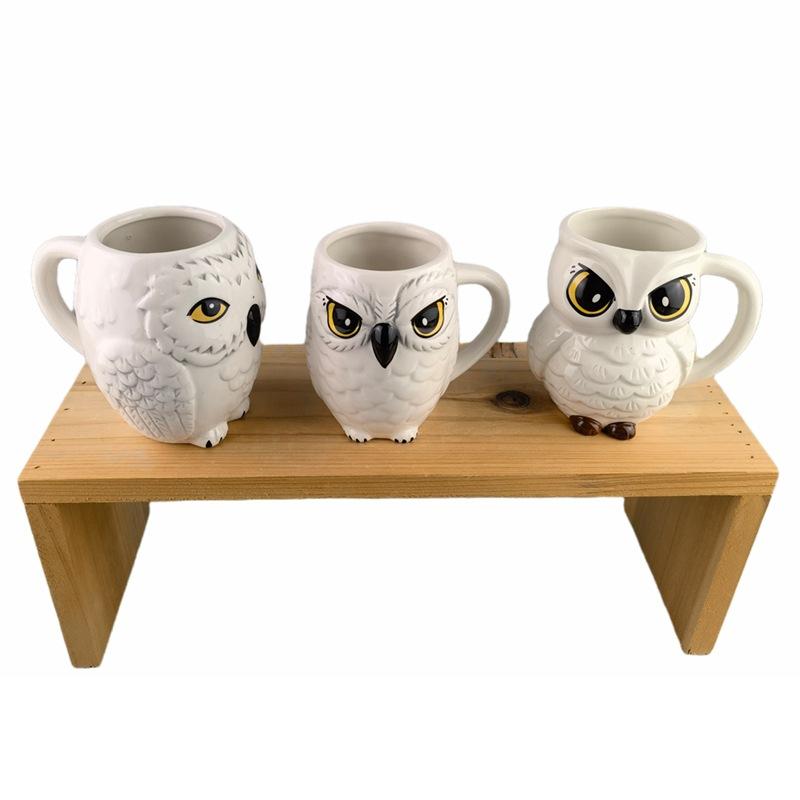 Owl Mug 3D Stereoscopic Shape Owl Ceramic Coffee Cup Creative Office Cup