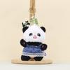 Plush Panda Doll Keychain Pendant Wearing Lace Edged Denim Skirt Design For Kids