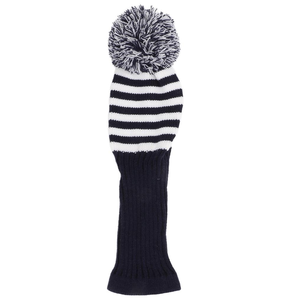 Knit Golf Head Covers Soft Woolen Yarn Knitting Golf Clubs Headcovers Sapphire Blue White Stripe