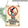 2D Flat No Peeing In The Pool" Vintage Aluminum Metal Sign - 8x12 Inches, Perfect for Swimming Pool, Beach House, and Outdoor Wall Decor