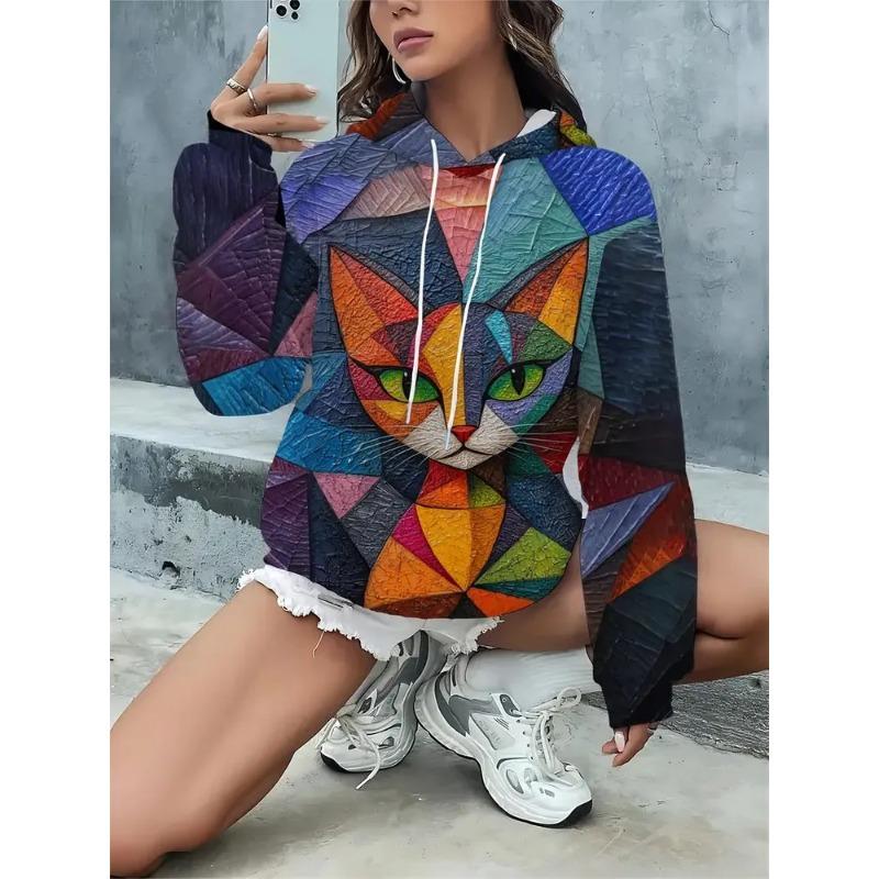 Women's Autumn and Winter 3D Printed Hooded Fashion Versatile Trend Breathable Casual Hoodies & Sweatshirts (women’s)