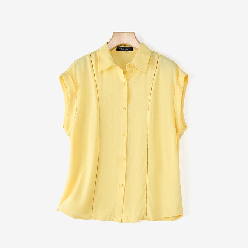 ZANZEA Women Lapel Neck Sleeveless Buttons Up Solid Casual Tank Tops