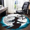 1PCWitch Moon Office Round Area Rug,  Mat Suitable For Office, Under Office Chairs Bedroom Living Room Home Decor, Room Deco