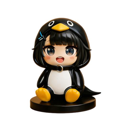 

Cute Penguin Doll Statue Cartoon Small Resin Penguin Figure Car Dashboard Decor with Anti-Slip Base for Home Office Car Interior Accessory B