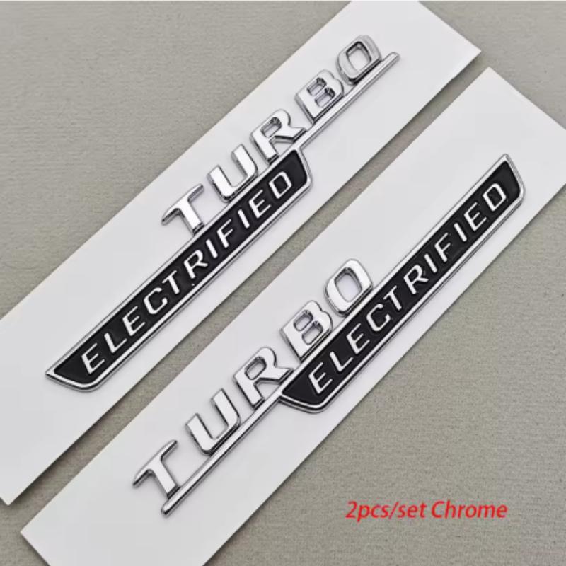 3D ABS C43 TURBO ELECTRIFIED Emblem Side Fender Badge Rear Trunk Letters Logo For Mercedes Benz W206 AMG Car Styling Accessories GJ1