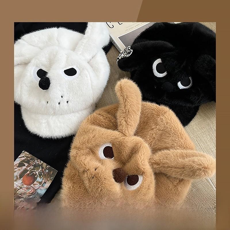 Boze Kleine Hond Pluche Oor Cartoon Honkbalpet Voor Kinderen Winter Warmte