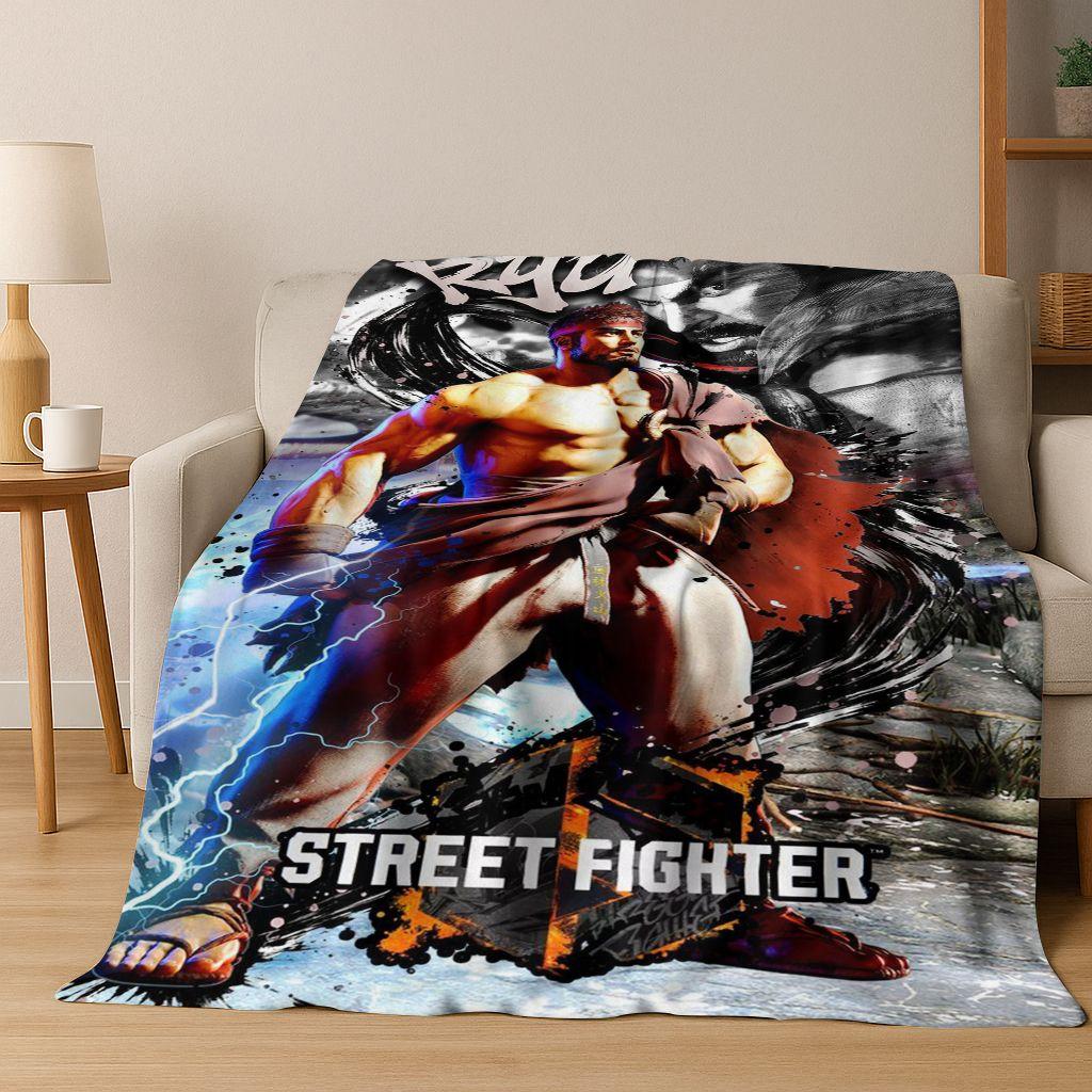 

Ретро Street Fighter 6 Персонажи Игра Чун-Ли Арт Фланелевое Одеяло, Уютное Мягкое Плед для Дома Спальни Кровати Дивана Покрытие Дети 75x90cm