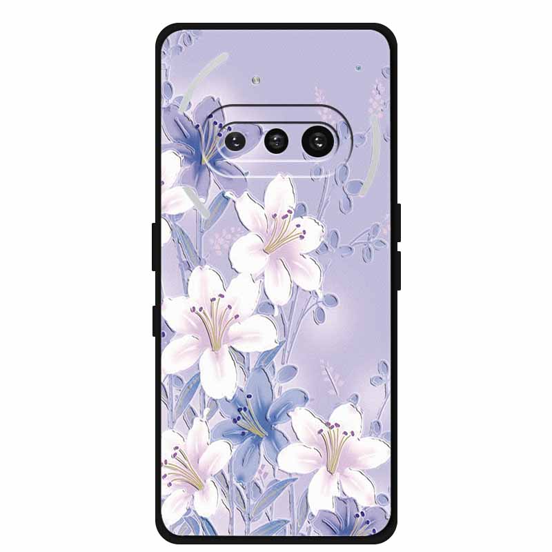 For Nothing Phone (3a) Case 3D Relief Flower Emboss Black Silicone Funda For Nothing Phone 3A A059 3D Back Cover Cartoon Bumper