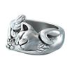 Vintage Silver Finger Jewelry Unisex Plated Cats Ring Gift