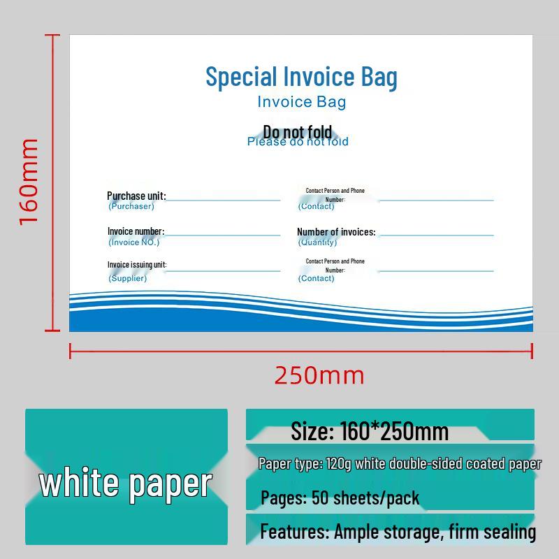 Dual-Language VAT Invoice Storage Bag - Customizable Chinese/English Version