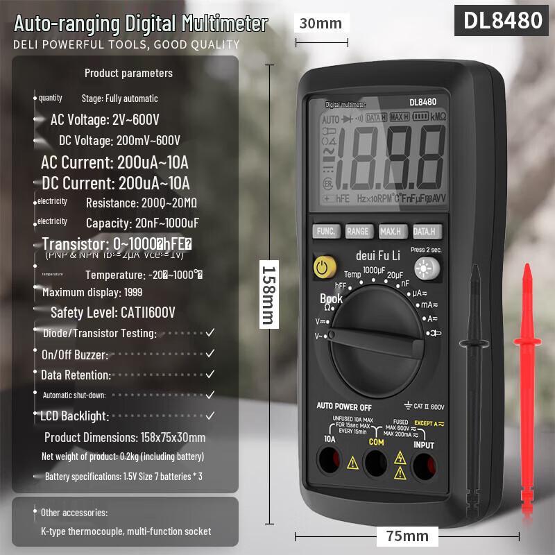 

Deli Smart Digital Multimeter DL8480
