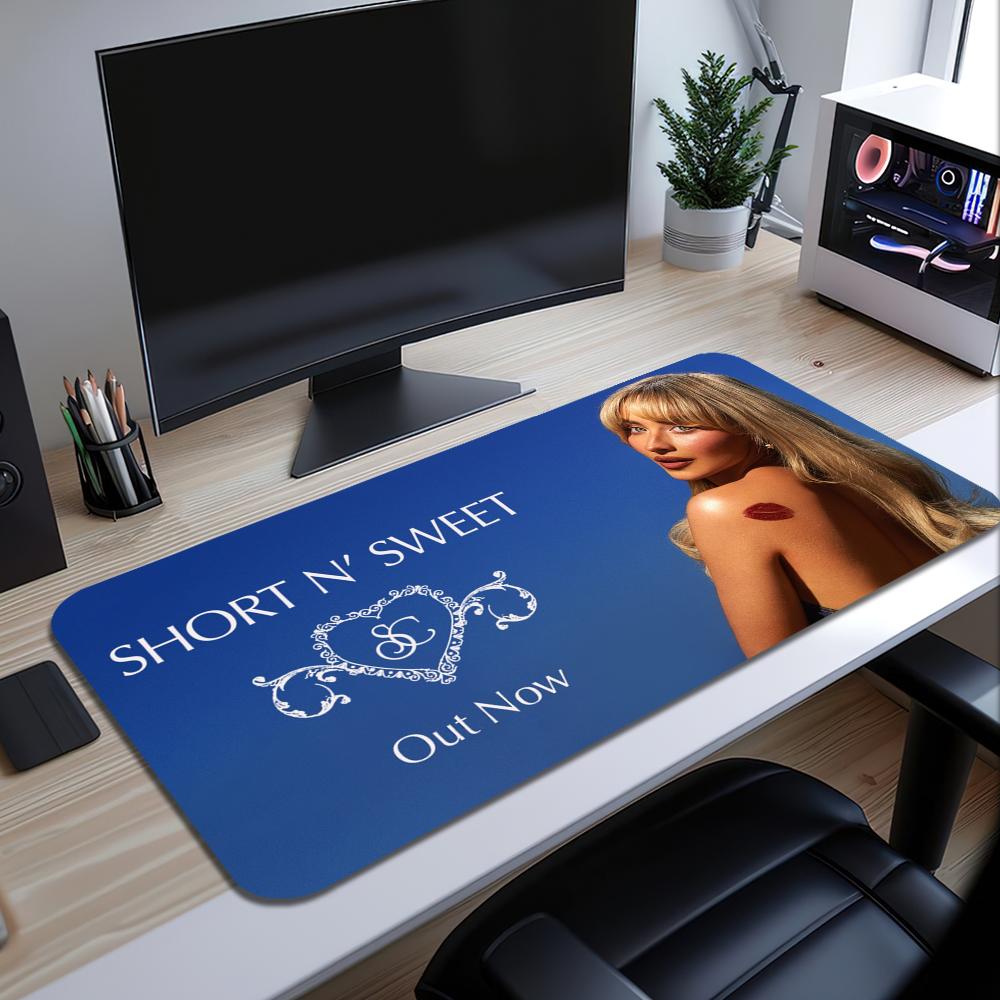 Singer SSabrina CCarpenter Short N Sweet S Mouse Pad Large Desk Mat Keyboard Ergonomic Office Rubber Game PC Nonslip Antifra