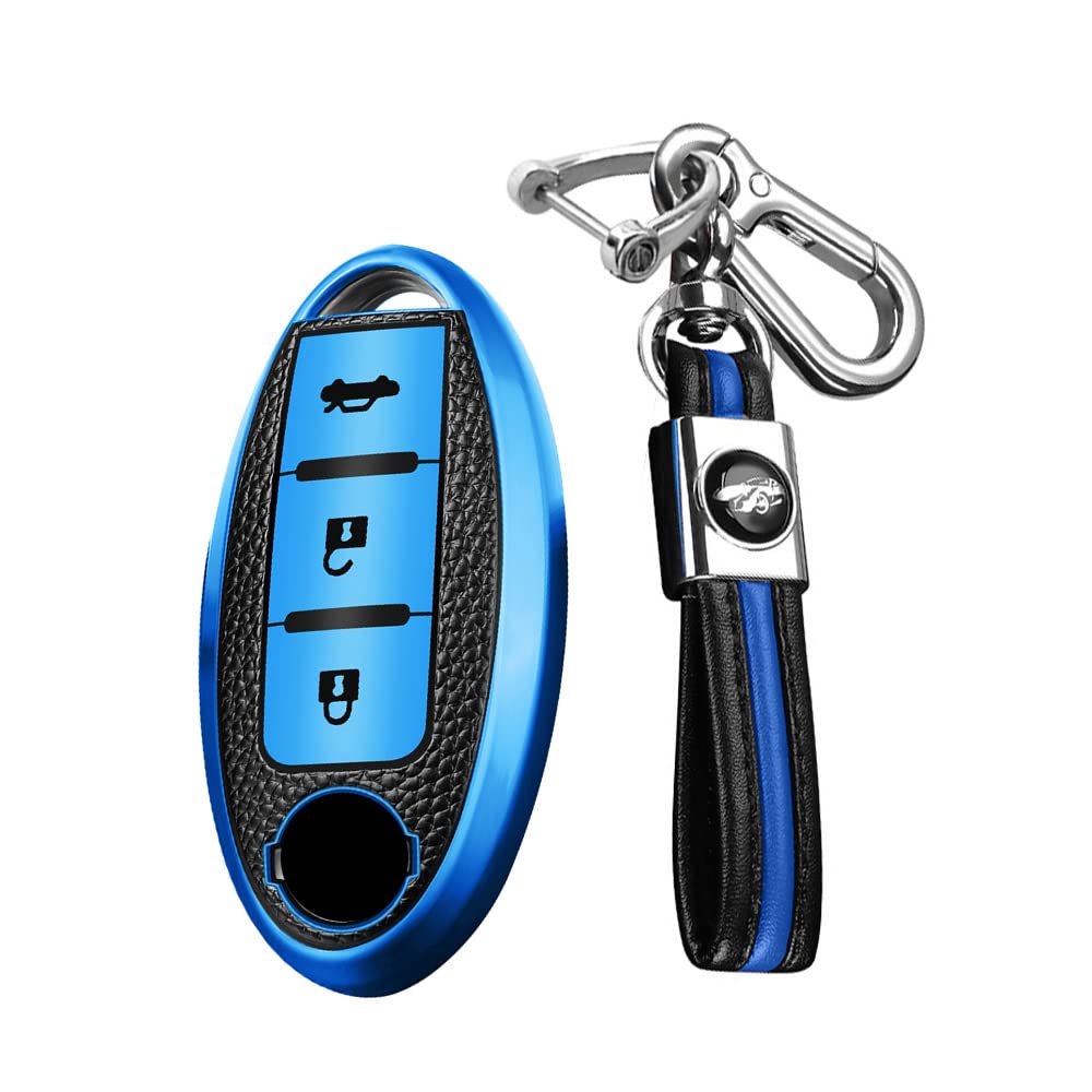 

[KUNIO] Nissan Dedicated Key Holder, Key Case, Waterproof, For NISSAN, Serena, X-Trail, Elgrand E52, синий