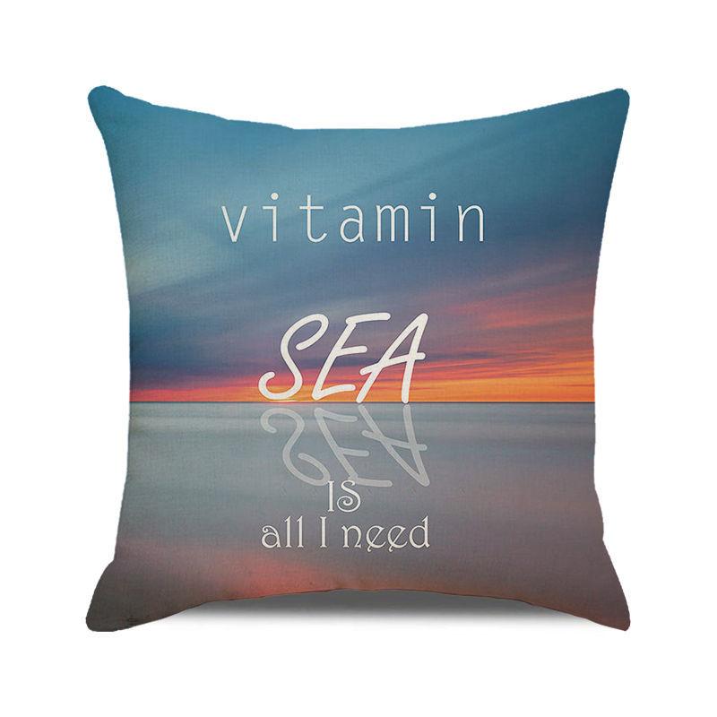Beach Coconut Grove Sunset Scenery Print Pattern Cushion Cover Home Living Room Sofa Decoration Square Pillow Pillow Cover