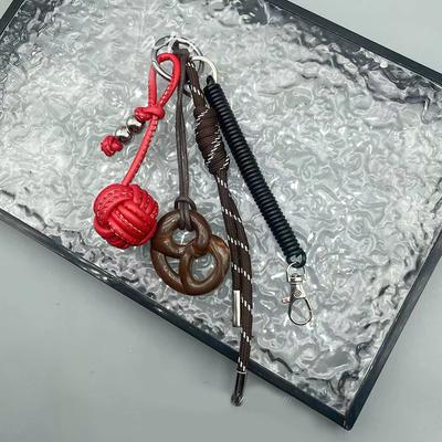 Alkaline Bread Keychain Braided Rope Bag Pendant Keyring Creative Fashion Pendant Simple All-matching Bag Decoration Accessories