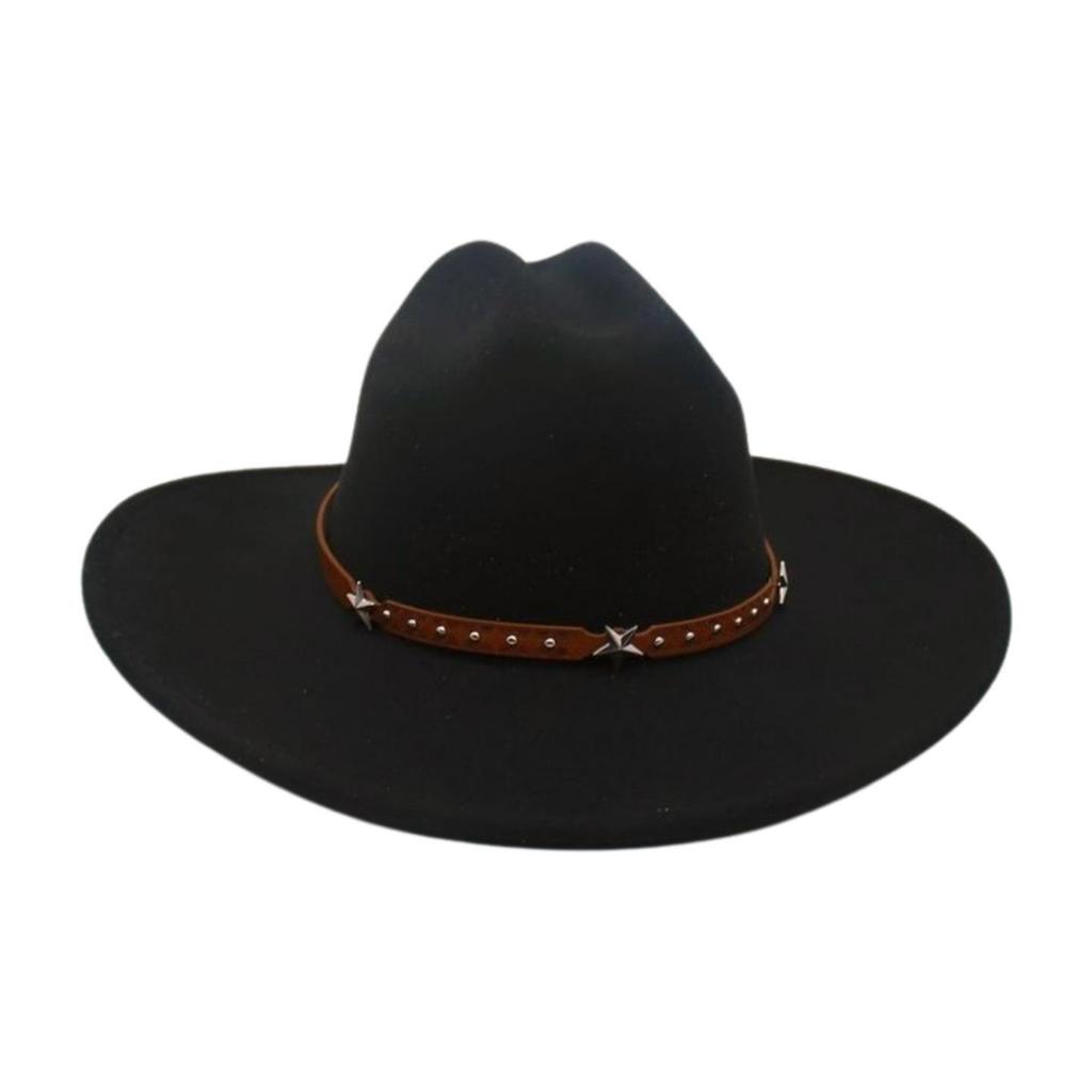 Jazz Hat Lady Fried Street Concave Shape Internet Celebrity Top Hat New British Style Wide Brim Woolen Fashion Simple Cowboy Hat
