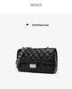 2023 Summer Women's Diamond Pattern Chain Shoulder Bag - Small, Chic, Solid Color