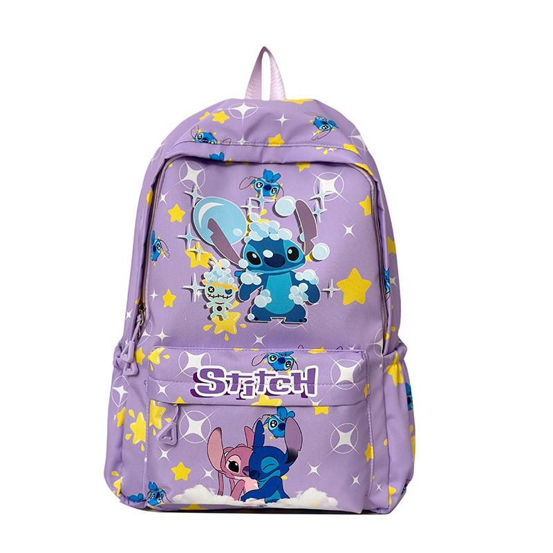Cartoon Pattern Stitch Kids Backpack With Lightweight Nylon For Education School
