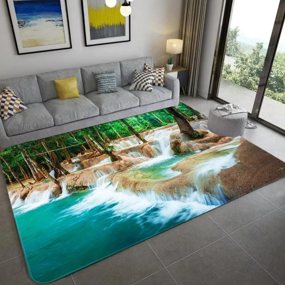 Nature Inspired 3D Scenery Carpet Soft Rug for Living Room Bedroom Kids Room NonSlip Floor Mat Eco Friendly Home Decor Gift Idea