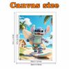 Disney Pearl Art Painting Stitch Surfing Beach Home Wall Decor Art Crafts Handmade DIY Adult/Beginner Gift Creative Home Decor Frameless 146