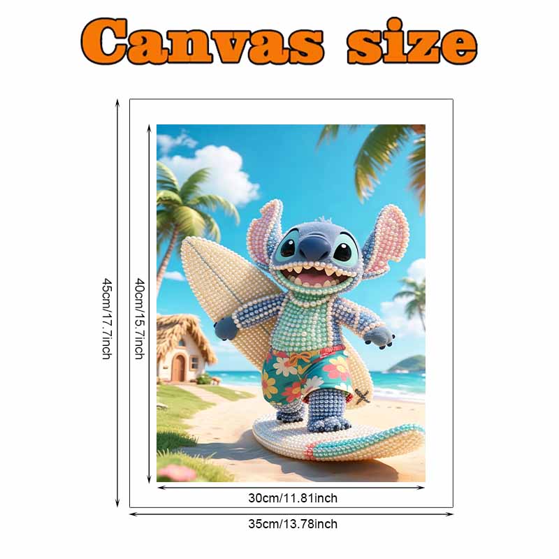 Disney Pearl Art Painting Stitch Surfing Beach Home Wall Decor Art Crafts Handmade DIY Adult/Beginner Gift Creative Home Decor Frameless 146