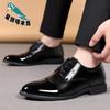 New men's leather shoes inner height increase men's shoes patent leather bright leather shoes business fashion lace-up shoes
