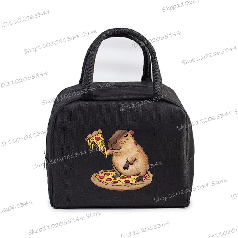 Insulated Lunch Bag Cartoon Pizza Capybara Series Insulation Bento Pack Women Men Cute Capybara Meal Pack Kids Bento Lunch Bags