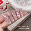 Christmas Nail Art Zirconia Rhinestone Pack: Mini Steel Beads, Pearls, Trapezoid Flatback for DIY Nail Decoration.