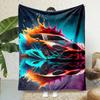 Neon Water Droplet Sports Car Pattern Flannel Printed Blanket Suitable for All Seasons for Living Room Office Sofa and Travel