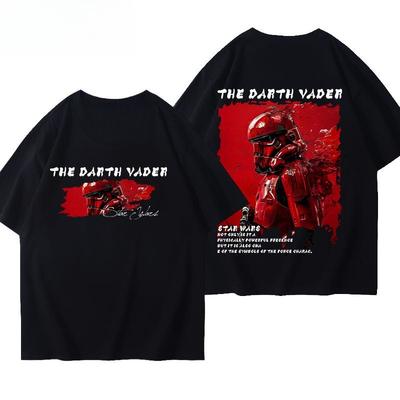 2026 New Style Star Wars Star Wars ShortSleeved American Retro Casual StreetTough Textured HeavyDuty  Cotton TShirt