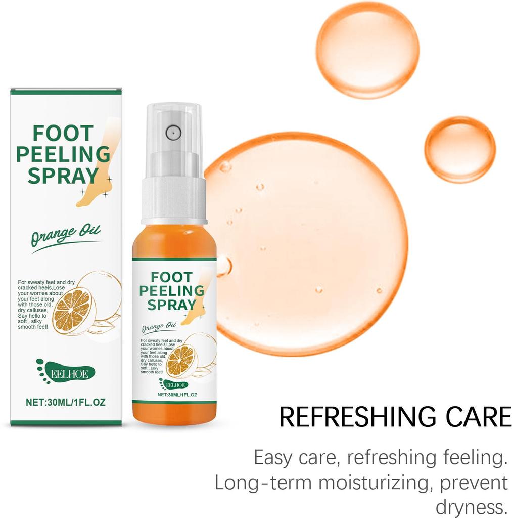 Foot Exfoliating Spray 30ml, Removes Dead Skin, Moisturizes, Softens Calluses, Smoothes Skin, Foot Care Spray