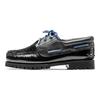 Chinatown Market X Tênis Casuais de Couro de Cano Baixo com Três Ilhós Sapatos Masculinos Azul Preto A41QW001