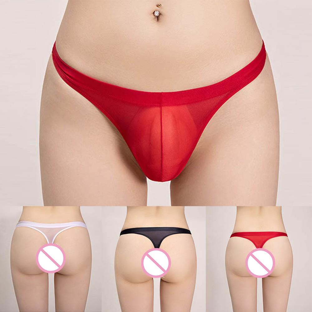 Breathable Men Underwear Comfy Fashion Glossy Low Rise Nylon