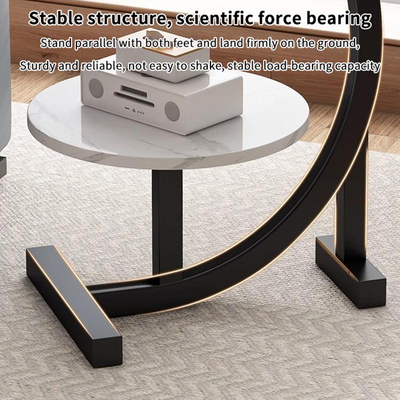 Cloud-Shaped 2-Tier Bedside Table Compact Small Coffee Table For Bedroom Living Room
