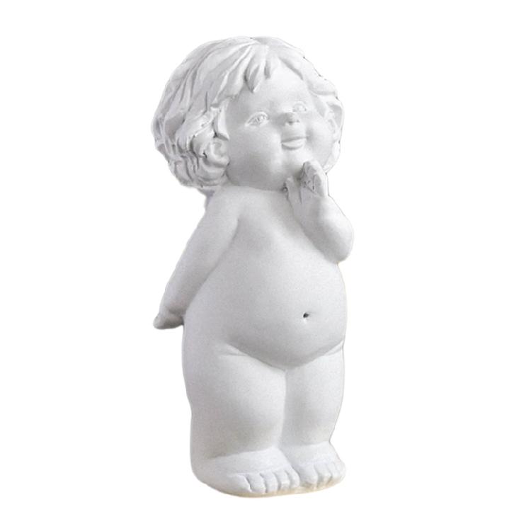 Embracing Heart Baby Angelic Figurine Resins Sweet Cherub Holding Heart Sculpture Statue Ornament for Home or Office