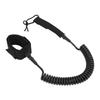 Surfboard Leash High Elasticity TPU Black Adjustable Coiled Surfing Leg Rope for Paddleboards Longboards