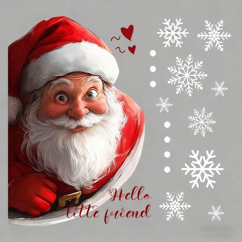 Simulated Santa Claus Window Sticker Double-Sided Visual Self-Adhesive Christmas Glass Window Sticker Merry Christmas