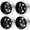 TRZX 4pcs Aluminum 1.9" Beadlock Wheel Rims 30mm Upgrade Parts for 110 Scale Axial SCX10 TRX4 D90 Gen8 RC Crawler Car (Black)