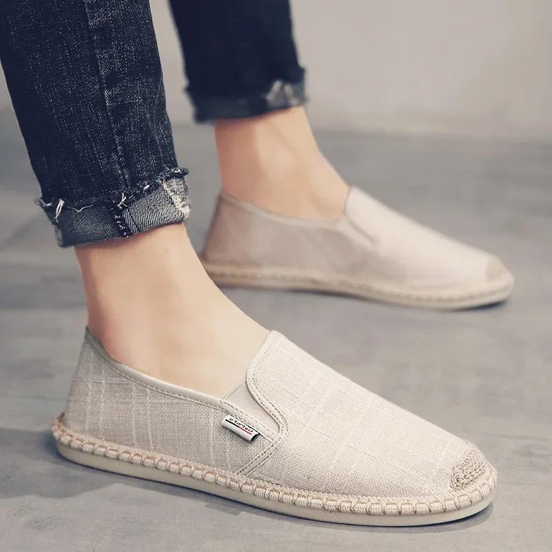 Men Loafers Soft High Quality Spring Canvas Fisherman Shoes Sneakers Men Espadrilles Trend Flats Driving Shoes Men