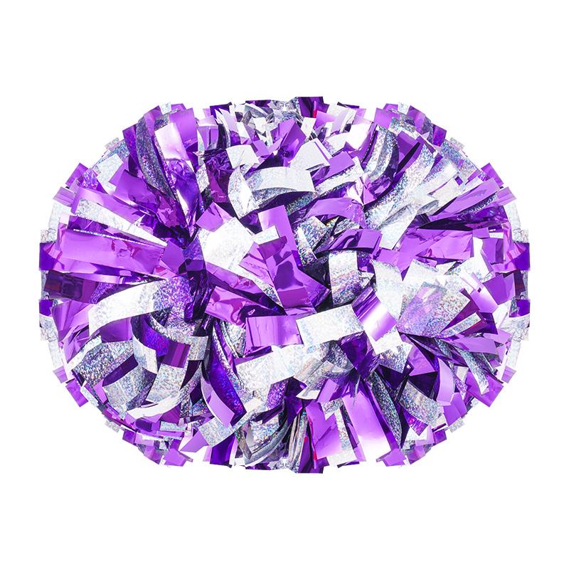 Colorful Laser Cheerleading Pom Poms with Baton Handle for Team Spirit Sports Dance Cheering Kids Adults