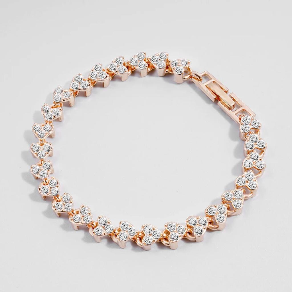 Luxury Roman Crystal Geometric Chain Bracelets for Women Trendy 2026 Goth Full Rhinestone Charm Bangles Wed Jewelry Accessories