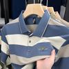 STORN Luxusmarke Kurzarm Herren Poloshirt Sommer Neue Mode Jugend Benutzerdefiniertes Gestreiftes Abzeichen Design Koreanisches Seidentop Lässiges T-Shirt