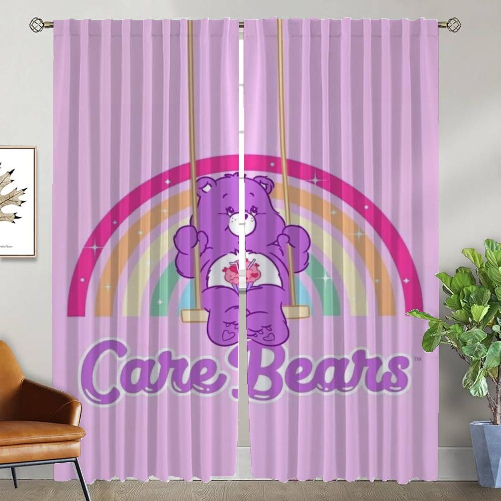 Partition Care BearS Elegant Room Curtains 2 Pieces Blackout Curtain for Room 2 Panel Halloween Decoration Shades Living Kitchen