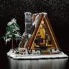 Non-Toxic 1508Pcs A Type Snow House Building Blocks Pine Tree Cabin Model Bricks Winter Holiday Desktop Decoration Kids Diy Toys Gifts
