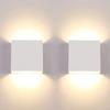 Applique Murale LED - AIMOONSA - Carrée 10x5x9,7cm - 7W - 3000K (Blanc chaud) - Aluminium Blanc