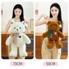 Large Plush Teddy Bear with Polka Dot Ribbon - Perfect Hugging Gift for Birthdays