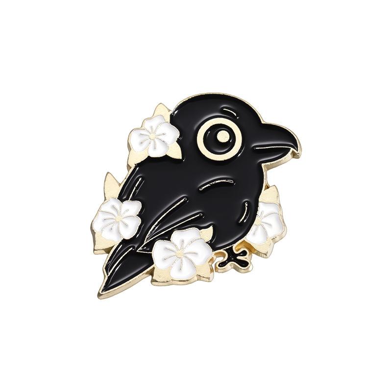 

Современная мультяшная брошь с вороном, черепом и луной для декоративного и функционального использования в стиле панк QHXZ1470