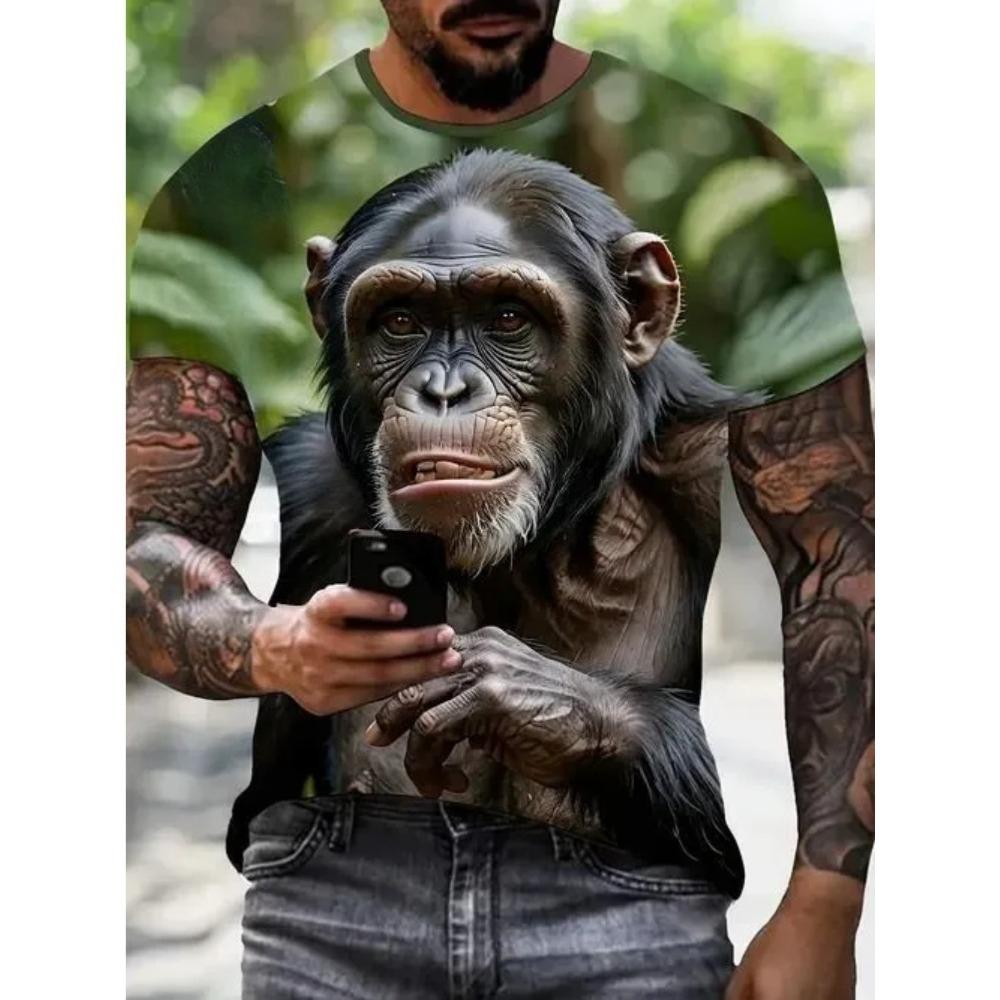 Interesting Small Animals Summer T-shirt 3D Printed Short Sleeved Fashionable Comfortable Soft Breathable Large Loose Man T-shirt