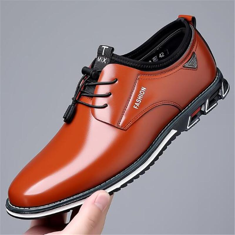 Fashion Men Casual Shoes Fashion Brand Classic Casual Men Pu Leather Shoes Black Hot Sale Breathable Business Lace-Up Men Shoes Big Size