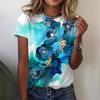 Short sleeved 3D digital printed cross-border new summer women's T-shirt fashion trend 2879 EMA